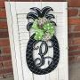 Pineapple Monogram Door Hanger Summer Pineapple Decor Monogram Pineapple Welcome Decor Pineapple Door Hanger Monogram Wedding Gift Double Door Hangers Mothers Day Gift Birthday Welcome Wreath