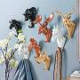 Zhi Jin 1Pc Novelty White Animals Head Hook Wall Adhesive Door Hanger Decor for Clothes Hat Mr.Giraffe