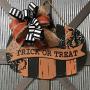 Halloween Front Door Wreath, Pumpkin Door Hanger, Welcome, Trick or Treat, Halloween, Orange, Black,