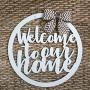 Circle Door Hanger - Welcome to Our Home Door Hanger - Modern Welcome Sign - Neutral Door Hanger - Everyday Modern Wreath - Year-round Circle Door Hanger - Welcome to Our Home Door Hanger - Modern Welcome Sign - Neutral Door Hanger - Everyday Modern Wreath - Year-round