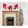 Macrame wall hanger. Red Christmas banner.