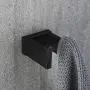Durafe 2 Pack Towel Coat Hook SUS304 Square Hook Towel Hanger for Bathroom Wall Mounted Matted Black