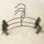 Iddefee Clothes Hanger Pack of 20 Metal Childrens Pants Hangers with Clips Jeans Skirt Underwear Hanger Clip Hanger Multifunctional Hanger Pants Hangers (Color : Metallic, Size : 2616CM)