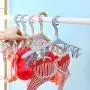 SUOWO Plastic Baby Hangers Coat Clothes Clip and Drip Laundry Swivel Hanger with 8 Clips Non Slip Space Saving for Drying Organizer Kids Infant Diapers Socks Adult Lingerie Pant 3 Pack (Graygreen)