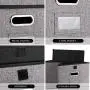 Collapsible File Organizer Boxes [2-Pack] Decorative Linen Storage Hanging Filing Folders with Lids Office Gray for Letter Size and Legal Size