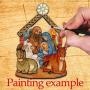 G.DeBrekht Nativity Manger DIY Coloring Holiday Wooden Door Hanger, Wall hanger #8314030H