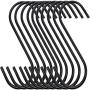 Maxgoods 3.54 20PCS Home Storage Utility S Shaped Hooks Stainless Steel Metal Hangers Hanging Hooks for Kitchen, Work Shop, Bathroom, Garden,Bedroom (Black, 20PCS)