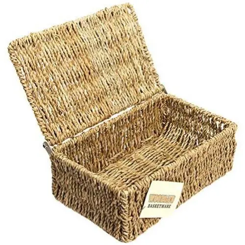WoodLuv Seagrass Storage Basket with Small Lid WoodLuv Seagrass Storage Basket with Small Lid