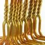 HANGERWORLD 20 Gold Coating 16inch Metal Wire 13 Gauge Pants Bar Coat Clothes Garment Hangers