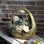 Simple Portable Straw Woven Flower Arrangement Flower Basket Rattan Handmade Flower Pot Creative Succulent Flower Pot Hanger for Mothers Day