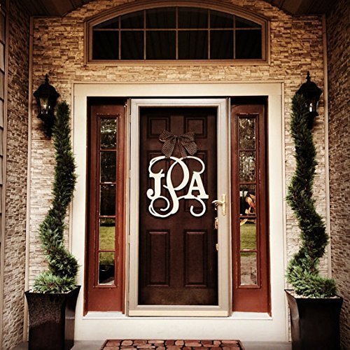 Custom Monogram Letter Wooden Door Hanger Wreath