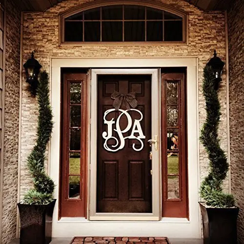 Custom Monogram Letter Wooden Door Hanger Wreath Custom Monogram Letter Wooden Door Hanger Wreath