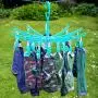 HANGERWORLD 20 Peg Blue Plastic Hanging Laundry Socks Lingerie Clothes Portable Indoor Outdoor Airer Dryer HANGERWORLD 20 Peg Blue Plastic Hanging Laundry Socks Lingerie Clothes Portable Indoor Outdoor Airer Dryer
