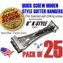 Quick Screw 6" inch Aluminum Hidden Rain Gutter Bracket Hook clip style Hangers with pre inserted 3" long ?" hex head self drilling screw (25 Per Package)