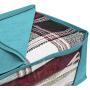 Sorbus Foldable Storage Bag Organizers, Large Clear Window & Carry Handles, Great for Clothes, Blankets, Closets, Bedrooms, and More (3-Pack, Aqua)