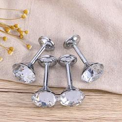 LIOOBO 4pcs Diamond Hooks Crystal Wall Hanger for Coat Hat Clothes Towel Curtain Holdbacks (40mm, Silver)