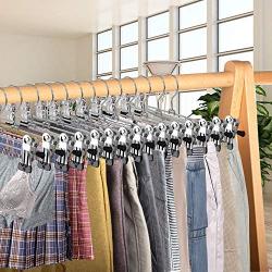 NORTHERN BROTHERS Pants-Hangers-50PCS-Skirt-Hangers-Pant-Hangers-with Clips Slack Hangers Pants Trouser Hangers Clothes Hangers for Pants