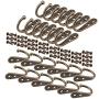 Sunmns 24 Pieces Coat Hooks Single Wall Mounted Robe Hook Vintage Hanger with 50 Pieces Screws (Bronze)