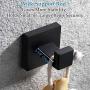 Home Storage Hook, Aomasi SUS304 Stainless Steel Square Robe Towel Hook Utility Clothes Hanger for Bathroom Kitchen Wall Mount, Matte Black