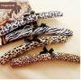 10pcs Random Color Leopard-Print Cotton Padded Hanger for Dress