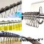 Roller Ball Bathroom Shower-Curtain Rings-DefenderX Multipurpose Hooks - Set of 12 Rings, Polished Chrome, 100% Stainless Steel