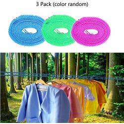 LiXiongBao 3 Pack Clothesline Clothes Drying Rope Portable Travel Clothesline Adjustable for Indoor Outdoor Laundry Clothesline,Perfect Windproof Clothes Line,Hanger for Camping Travel & Home