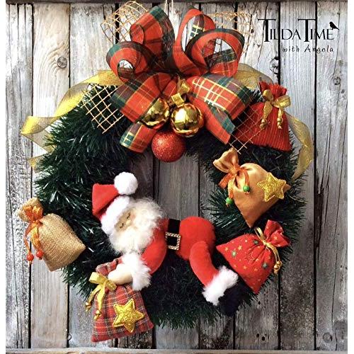 Christmas Wreath with Santa Christmas decor Evergreen Santa Wreath Festive Door Hanger Modern Wreath Christmas winter ornament Christmas gift