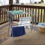 Household Essentials 5127 Collapsible Expandable Metal Clothes Drying Rack - Dry Wet Laundry Indoors - Satin Silver Household Essentials 5127 Collapsible Expandable Metal Clothes Drying Rack - Dry Wet Laundry Indoors - Satin Silver