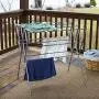 Household Essentials 5127 Collapsible Expandable Metal Clothes Drying Rack - Dry Wet Laundry Indoors - Satin Silver