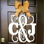 Custom Monogram Letter Wooden Door Hanger Wreath Custom Monogram Letter Wooden Door Hanger Wreath