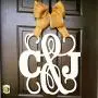 Custom Monogram Letter Wooden Door Hanger Wreath Custom Monogram Letter Wooden Door Hanger Wreath