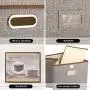 Collapsible File Boxes with Lid [2-Pack] Decorative Documents Storage Organizer with Linen Filing, Home Office Bin, Letter Size Legal Size, Gray