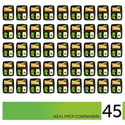 Meal Prep Containers 3 Compartment 45 Pack - Food Prep Containers Bento Boxes Bpa-Free Food Storage Containers with Lids - Lunch Containers Food Containers Reusable Meal Prep Containers by Prep Naturals