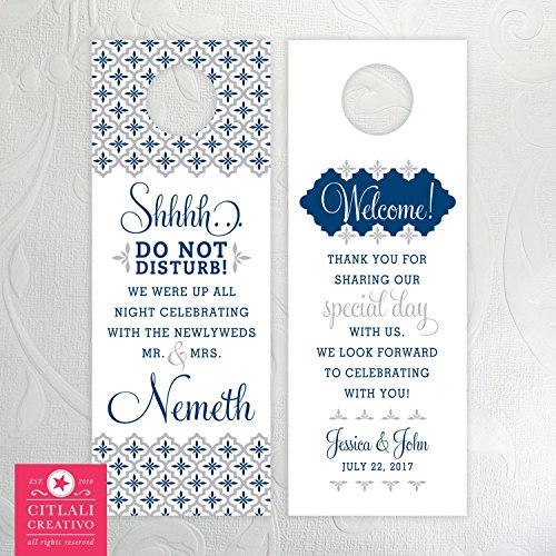 Do Not Disturb Wedding Door Hangers (set of 10) Quatrefoil