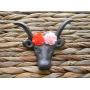 Cast Iron Wall Hook, Rustic Farmhouse Décor, Animal Hooks, Floral Hanger , Choice Of Flower Colors