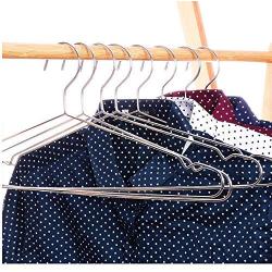 10pcs 45cm Stainless Steel Strong Metal Wire Hangers, Coat Hanger, Standard Suit Hangers, Clothes Hanger