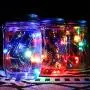 6-Pack Solar-powered Mason Jar Lights 20 LEDs(6 Hanger Included / No Jar),5 Colors Twinkle Jar Waterproof Hanging Lantern,Outdoor Garden String lighting Lids for Regular Mouth Jars for Christmas Patio