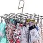 Drying Racks & Nets - Windproof Laundry Socks Hanger Collapsible Stainless Steel Hanging Rack 35 Clothespins Drying Racks - Collapsable Laundry Rack S7 Cloth Hanger Dryer Dry Large Nets Laundry