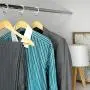 HANGERWORLD 10 Natural Wooden 17.7inch Hotel Coat Clothes Garment Non Slip Inlaid Bar Hangers Metal Security Ring HANGERWORLD 10 Natural Wooden 17.7inch Hotel Coat Clothes Garment Non Slip Inlaid Bar Hangers Metal Security Ring