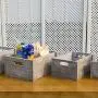 REVOLUMINI Decorative Wood Crates,Set of 4 Rectangle Storage Boxes, Nesting Storage Crates with Handles (Grey) REVOLUMINI Decorative Wood Crates,Set of 4 Rectangle Storage Boxes, Nesting Storage Crates with Handles (Grey)