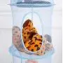 Leoyoubei 43 1/2" Hanging Mesh Storage Basket,4 Tier/Folding Basket/Wall Hanging Storage Baby Clothes Hangers,Toys or Store Gloves,Shawls, Hats and Mittens,Hang Bag Attaches Easily to Any Rod (Blue)