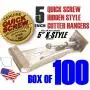 Quick Screw 5" 100 Pack Premium Hidden Rain Gutter Bracket Hook Hangers with screw clip style