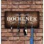 Wall Mounted Key rack organizer, personalized family key hanger with hook, customized Newlywed Mr Mrs gift, 5 x 11"