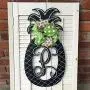 Pineapple Monogram Door Hanger Summer Pineapple Decor Monogram Pineapple Welcome Decor Pineapple Door Hanger Monogram Wedding Gift Double Door Hangers Mothers Day Gift Birthday Welcome Wreath