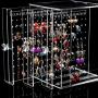 Orgrimmar Acrylic Jewelry Storage Boxes Earring Display Stand Organizer Holder with 3 Vertical Drawer (Transparent)