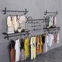Coat Racks Retro Clothing Store Display Stand Wall-Mounted Hanger Clothes Hanger Shelf (Size : 100cm)