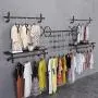 Coat Racks Retro Clothing Store Display Stand Wall-Mounted Hanger Clothes Hanger Shelf (Size : 100cm) Coat Racks Retro Clothing Store Display Stand Wall-Mounted Hanger Clothes Hanger Shelf (Size : 100cm)