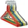 HANGERWORLD 100 Multi Color Coating 16inch Metal Wire 13 Gauge Pants Bar Coat Clothes Garment Hangers
