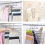 2 Pack Pants Hangers, S-Type Closet Organizer & Stainless Steel Multi Layers Magic Hanger, Space Saver Clothes Rack, Tiered Hanging Storage for Jeans, Scarf, Skirt - (14.17 x 14.96 Inch)