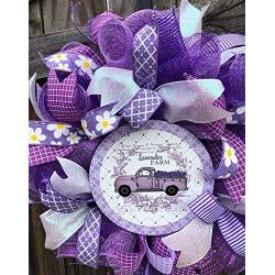 Purple lavender wreath| Purple lavender truck wreath | Lavender door hanger| Purple Door Hanger| Purple Decor| Hard Working Mom| Free Shipping